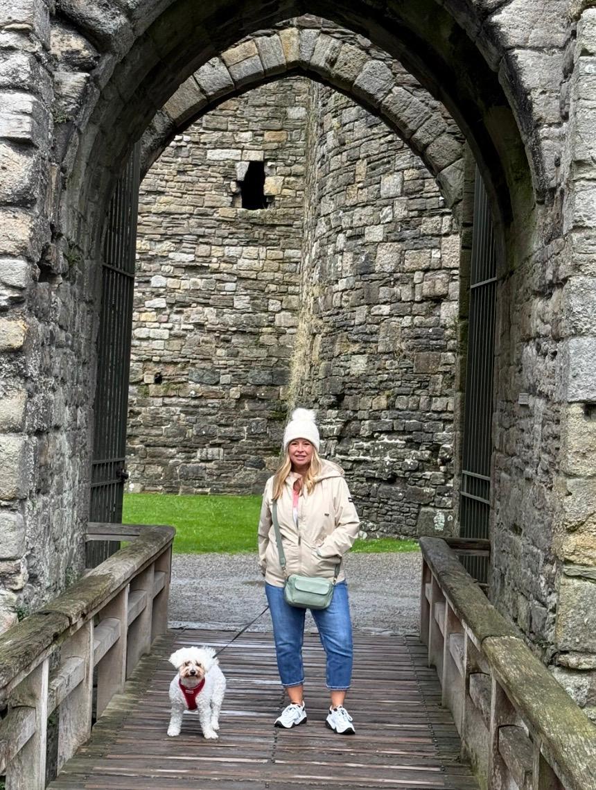 Karie Thomas with Chilli at the castle